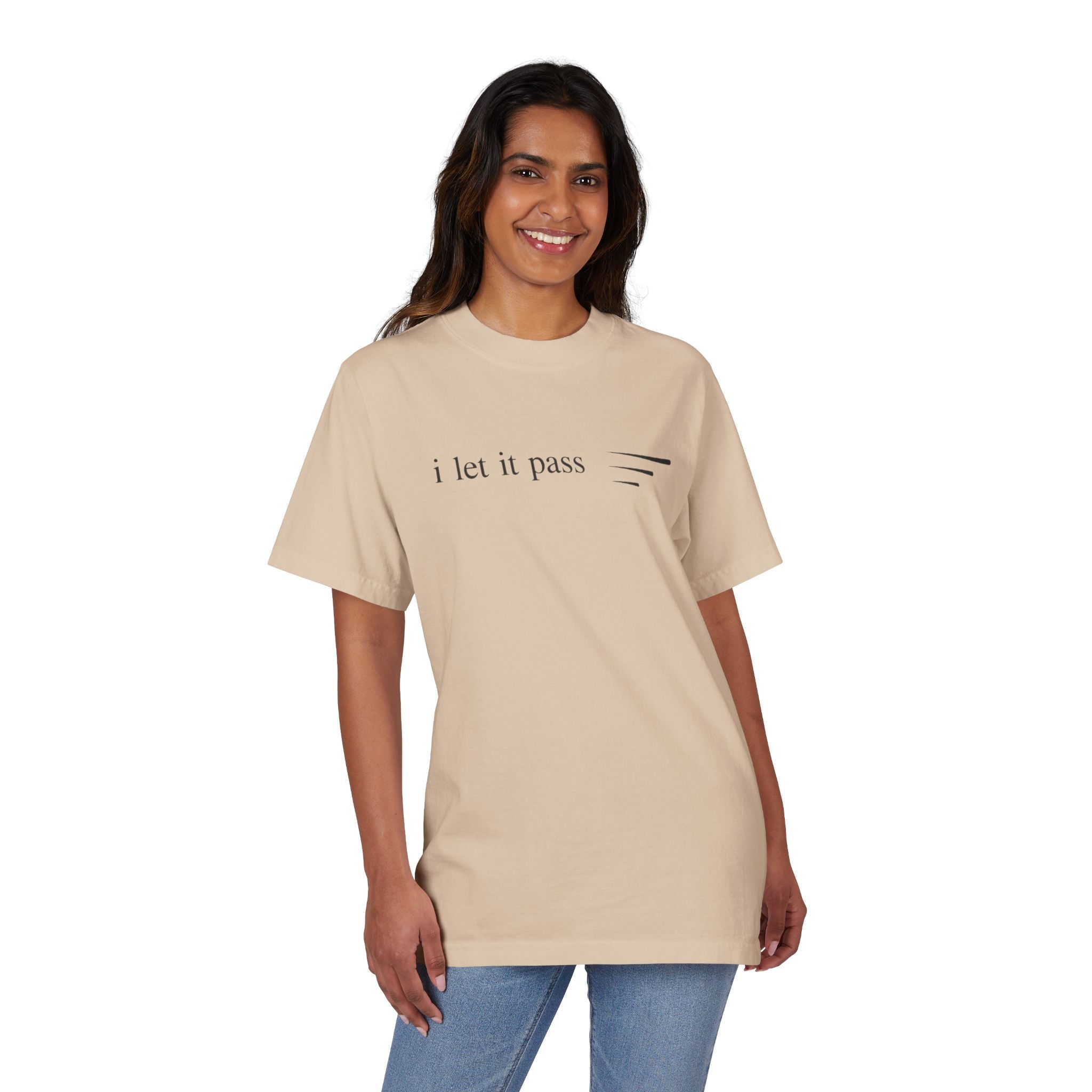 Inspirational Tee — "I Let It Pass" / "Gently" Minimalist Relaxation T-Shirt