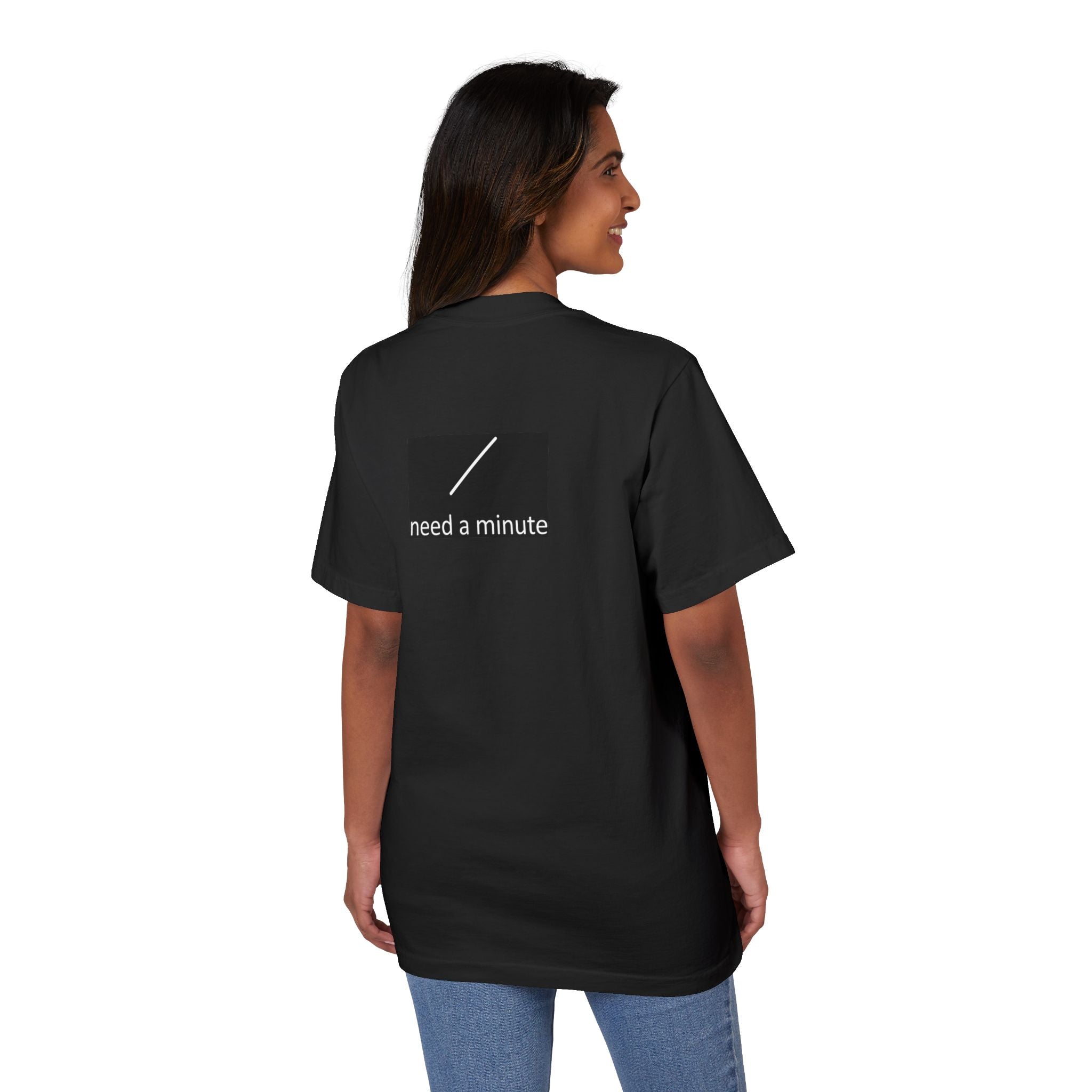 Low Battery Graphic T-Shirt — “need a minute” Minimal Relaxed Tee