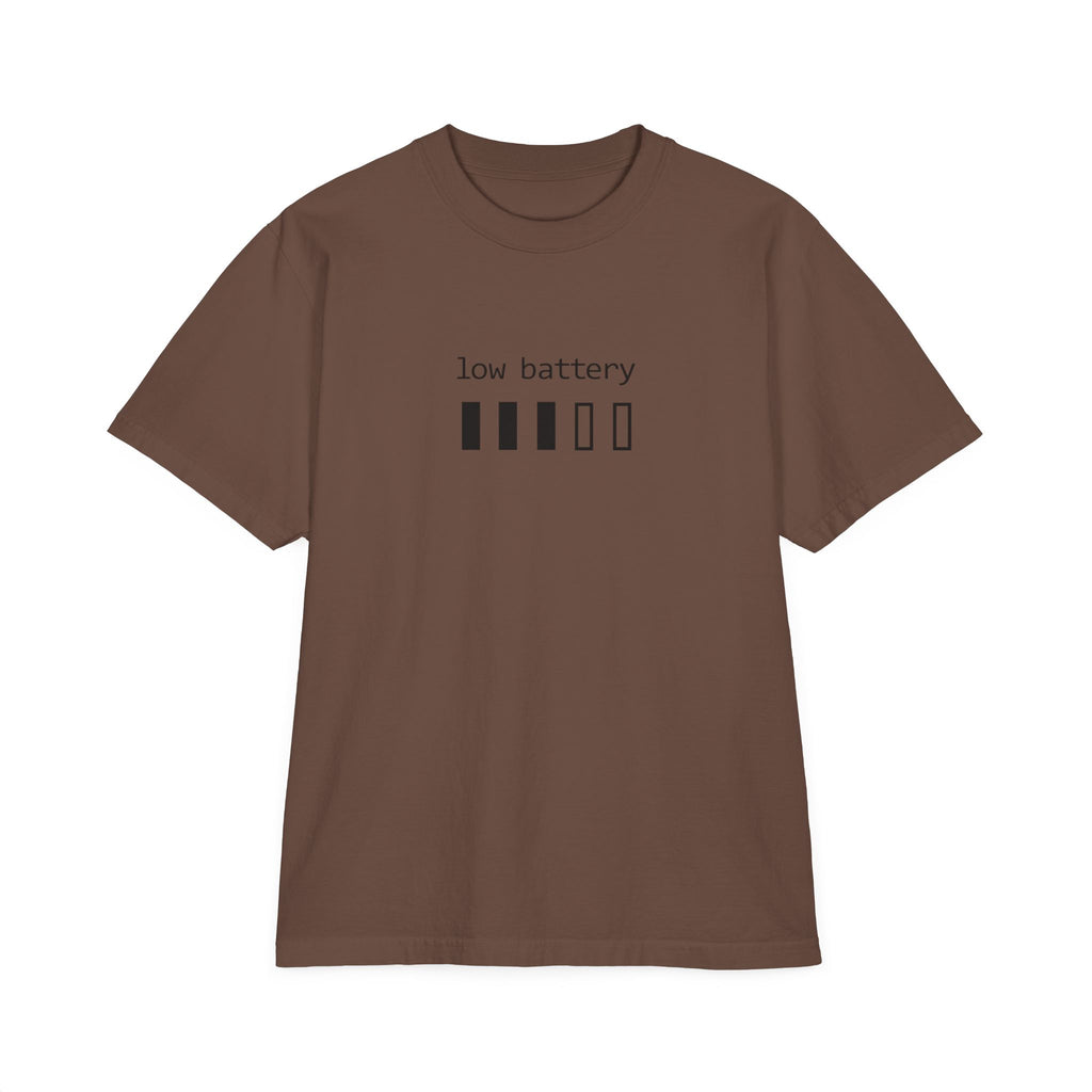 Low Battery Graphic T-Shirt — “need a minute” Minimal Relaxed Tee