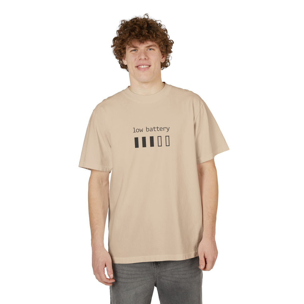 Low Battery Graphic T-Shirt — “need a minute” Minimal Relaxed Tee
