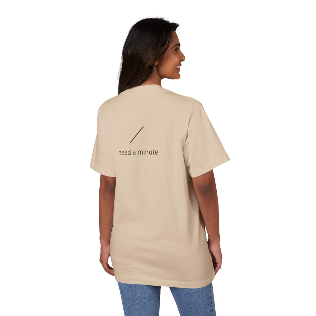 Low Battery Graphic T-Shirt — “need a minute” Minimal Relaxed Tee