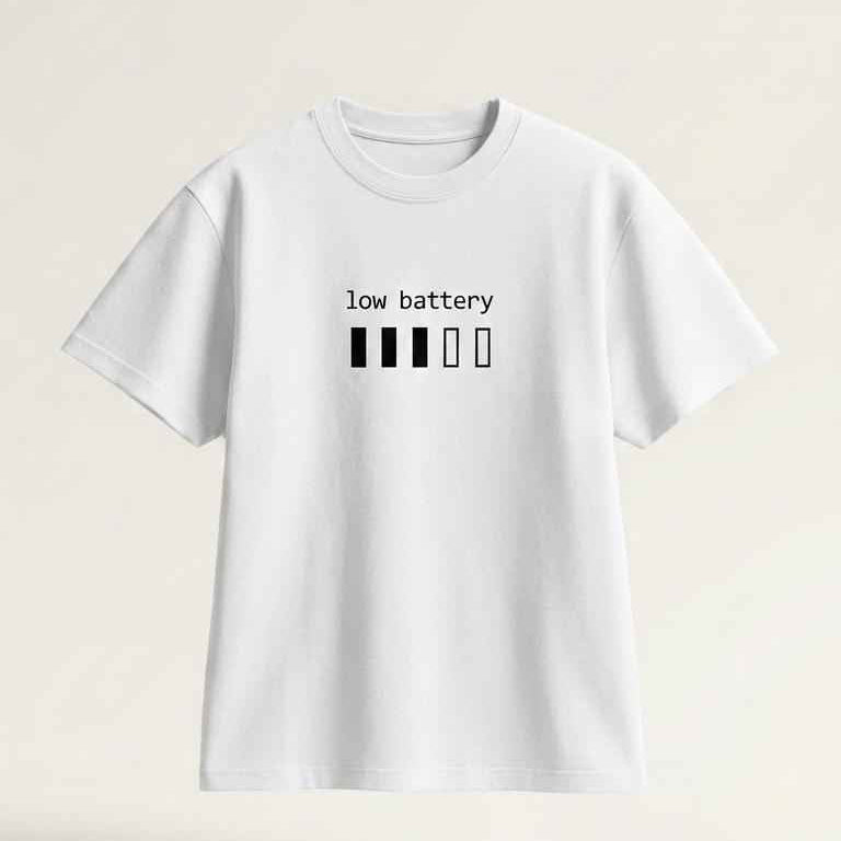 LOW BATTERY, NEED A MINUTE TEE